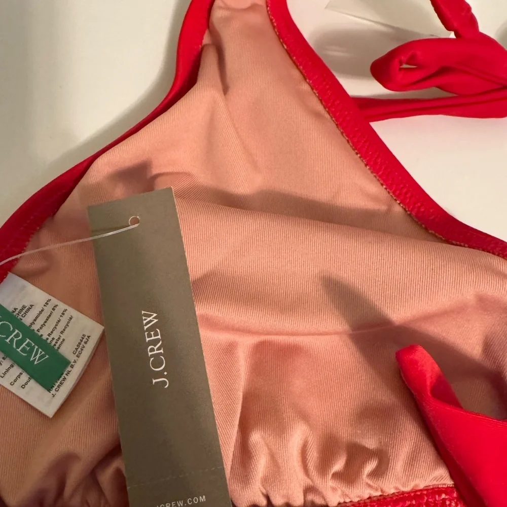 J. Crew Red Halter Bikini Top